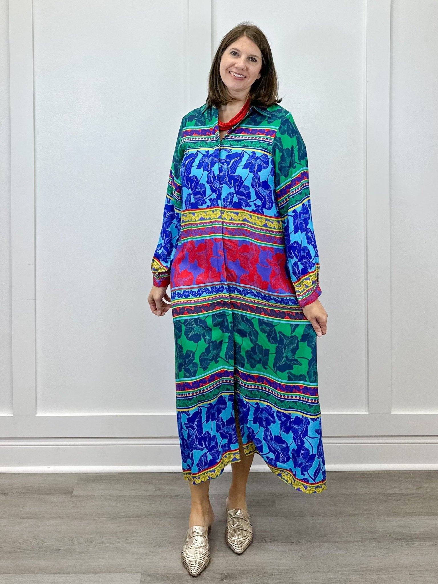 Sienne Midi Dress - Blue Turq Long Dresses Briton Court