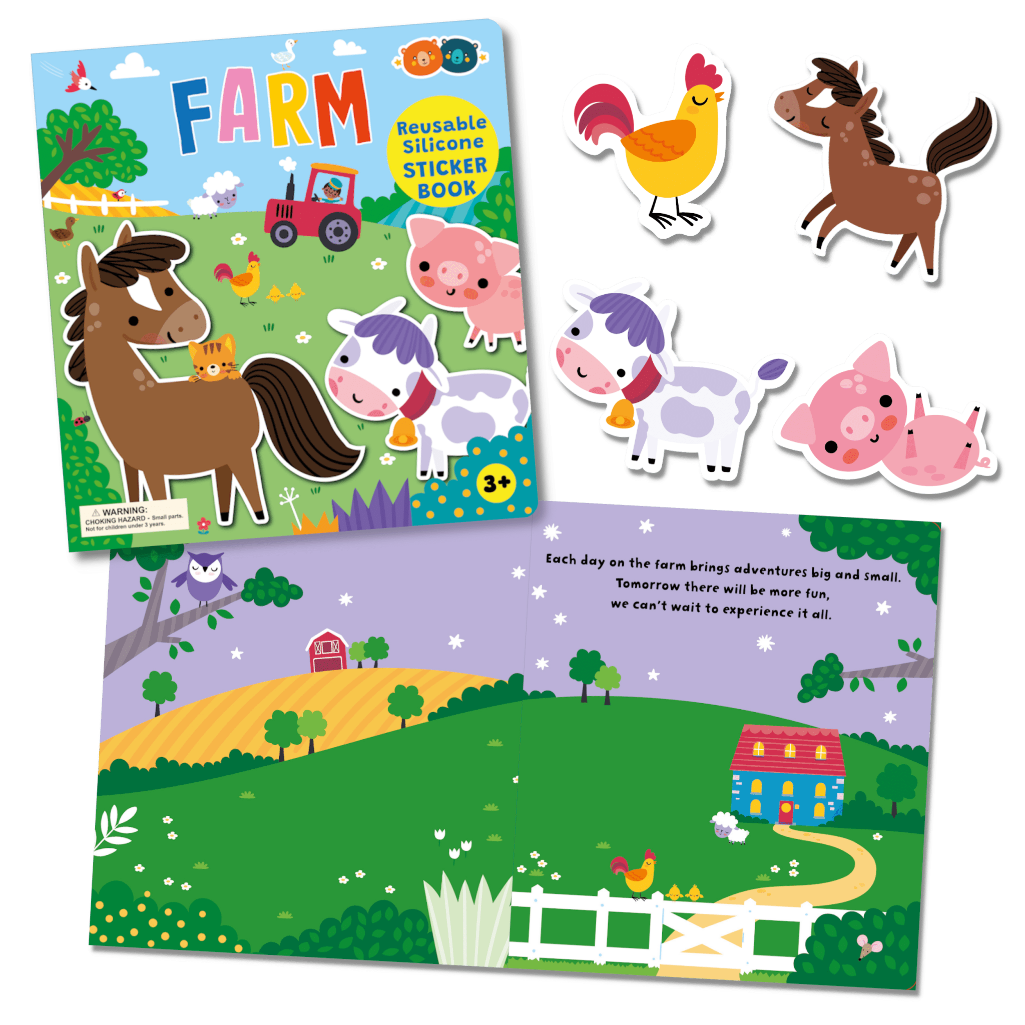 Silicone Sticker Book - Farm Toys Buddy & Barney
