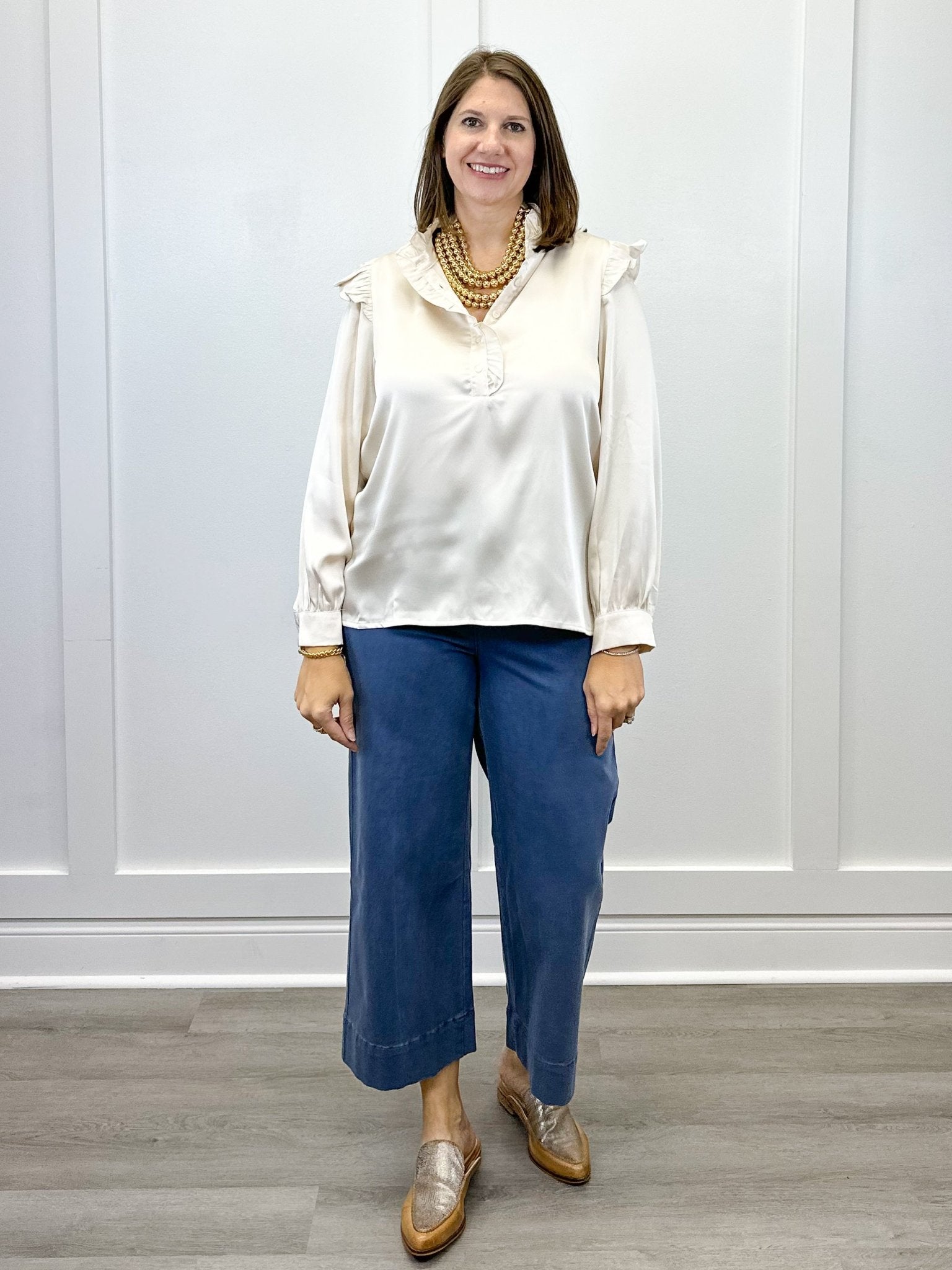 Silken Grace Satin Top - Champagne Tops Jodifl