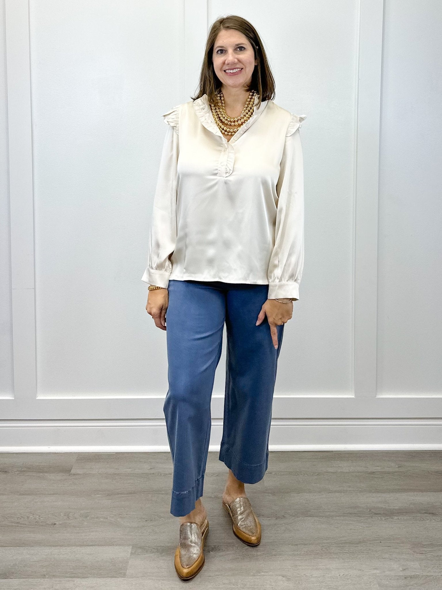 Silken Grace Satin Top - Champagne Tops Jodifl
