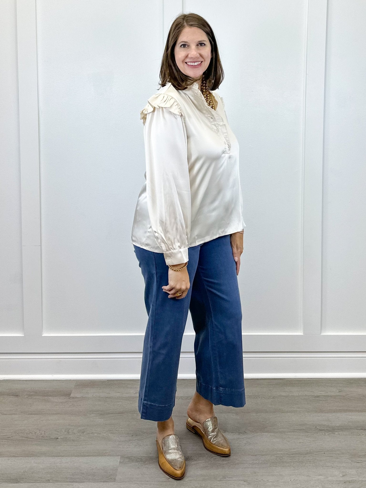 Silken Grace Satin Top - Champagne Tops Jodifl