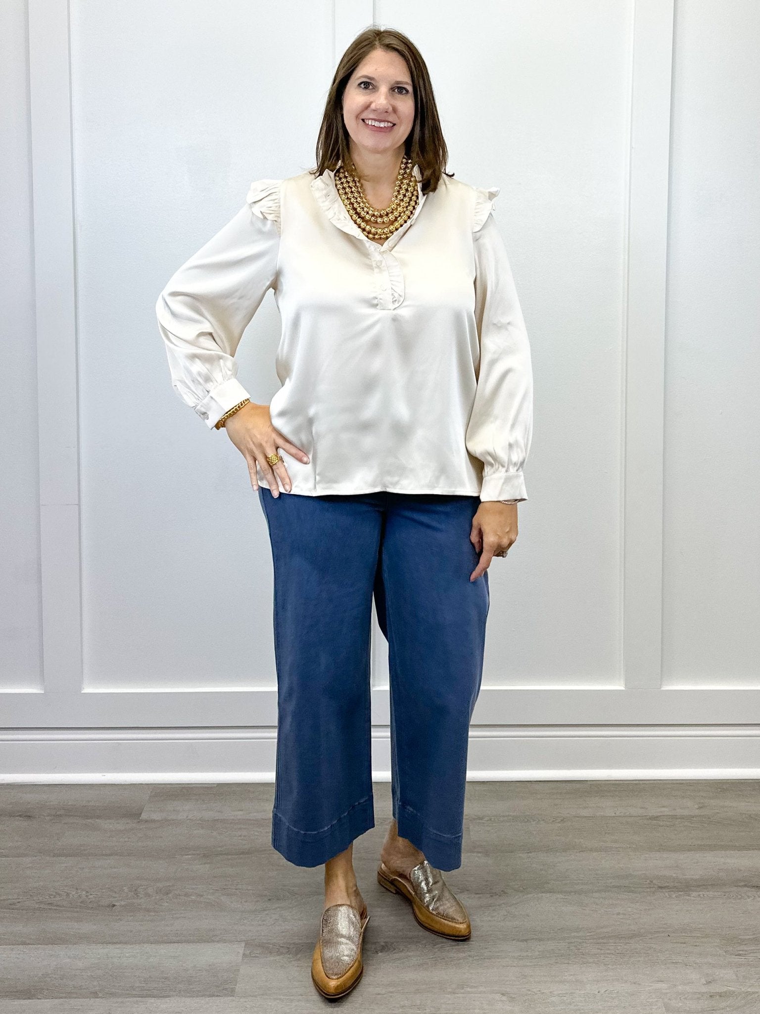 Silken Grace Satin Top - Champagne Tops Jodifl