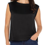 Sleeveless Woven To Knit Top - Black - Sugar Babies Children's Boutique/Meg's Shoppe