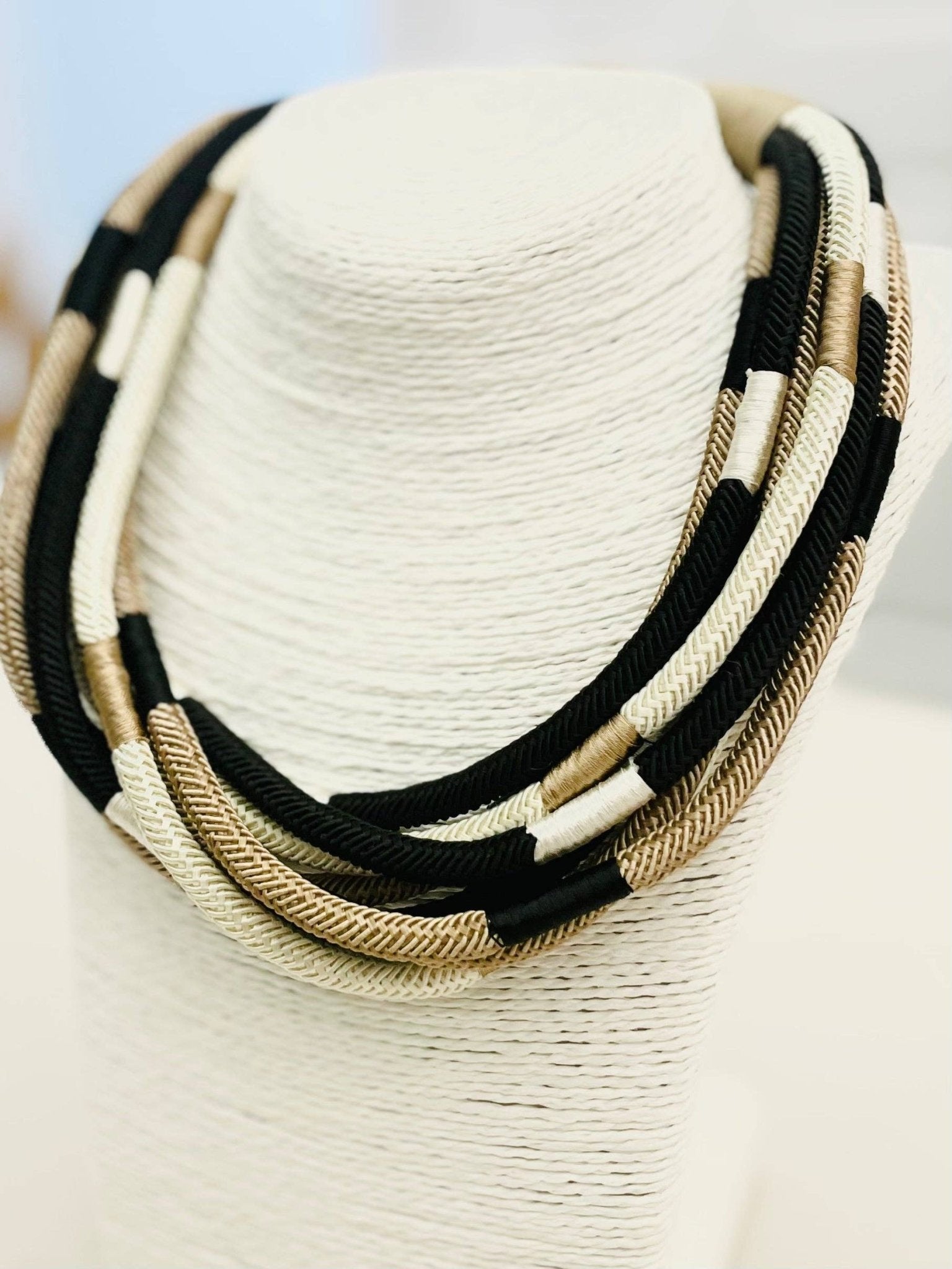 Slub 8-Strand - Black Multi Necklaces TWO FORTY TWO