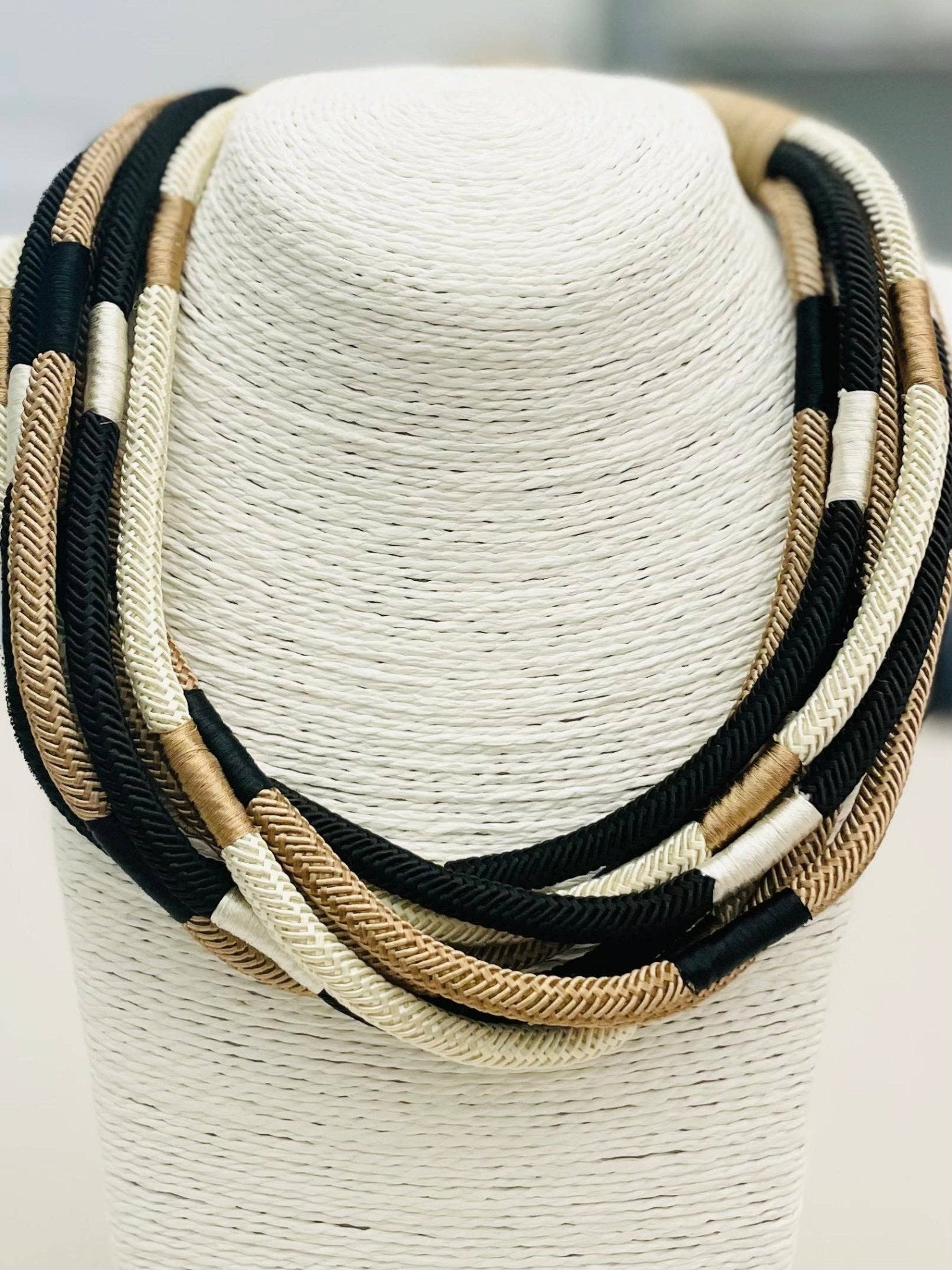 Slub 8-Strand - Black Multi Necklaces TWO FORTY TWO