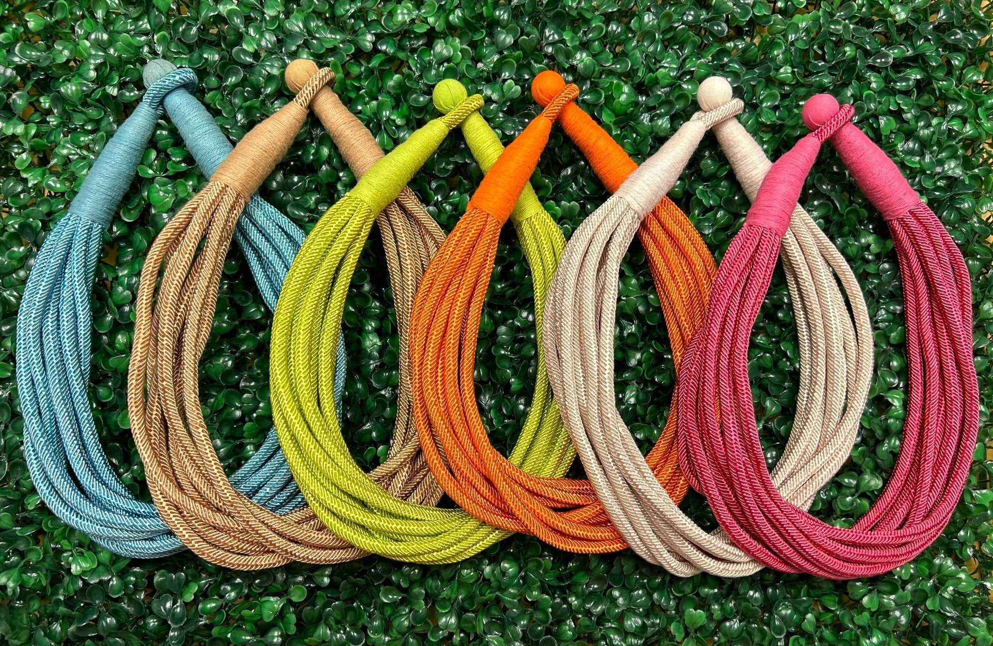 Slub 8-Strand Necklace - Orange Necklaces TWO FORTY TWO