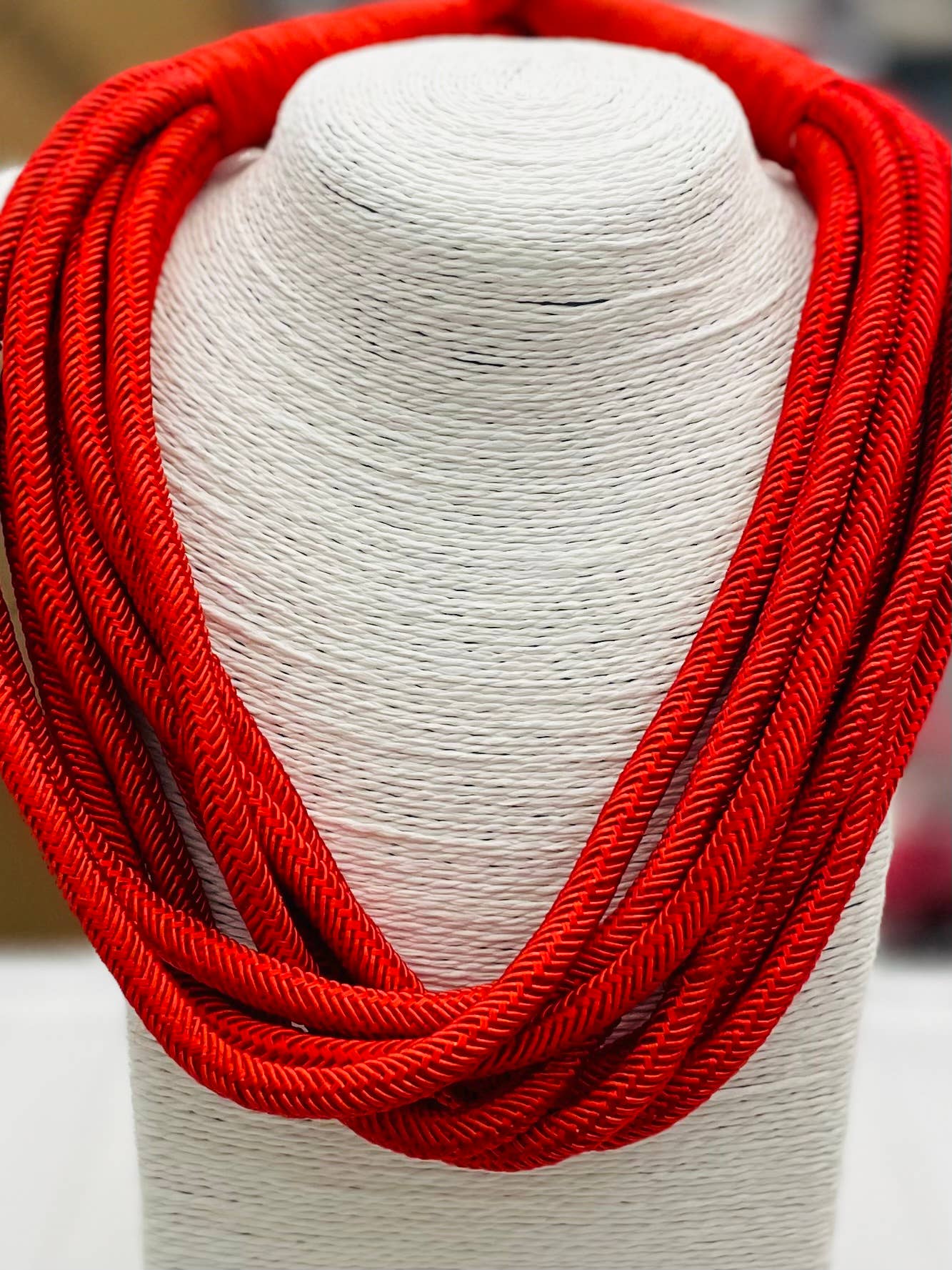 Slub 8-Strand Necklace - Red Necklaces TWO FORTY TWO