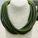 Slub 8-Strand Necklace - Sage Green TWO FORTY TWO