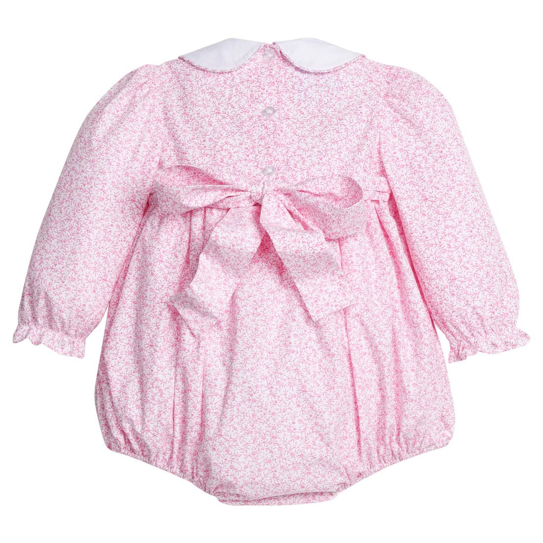 Smocked Natalie Bubble - Pink Vinings Girls Bubbles + Rompers Little English