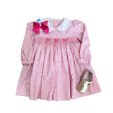 Smocked Natalie Dress - Pink Vinings Girls Occasion Dresses Little English