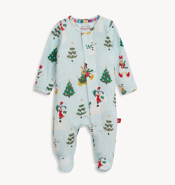 Snow Excited Modal Footie Baby Sleepwear Magnetic Me
