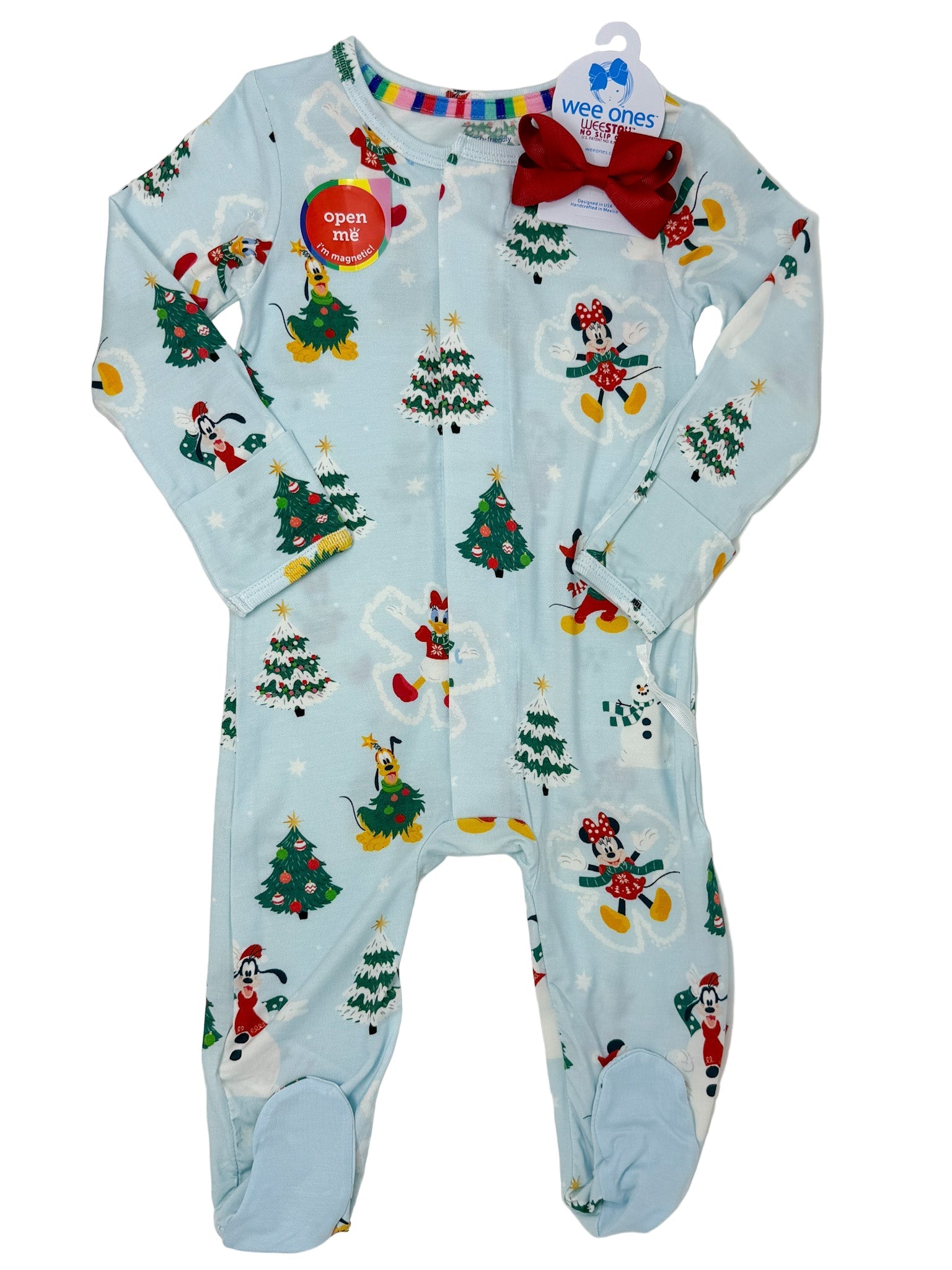 Snow Excited Modal Footie Baby Sleepwear Magnetic Me