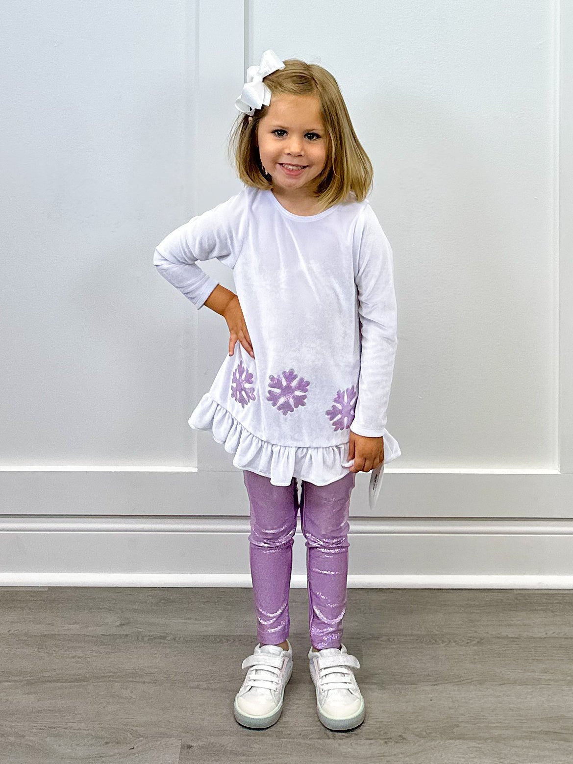 Snowflakes Baby Doll Top Girls Tops + Tees Funtasia Too