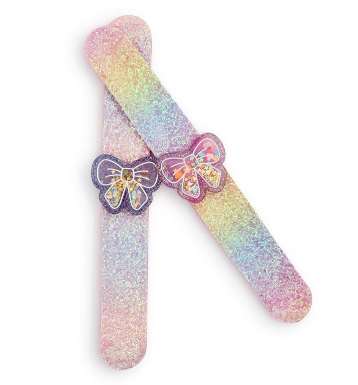 Sparkling Bow Glitter Slap Bracelet - Assorted Kids Jewelry Two's Company