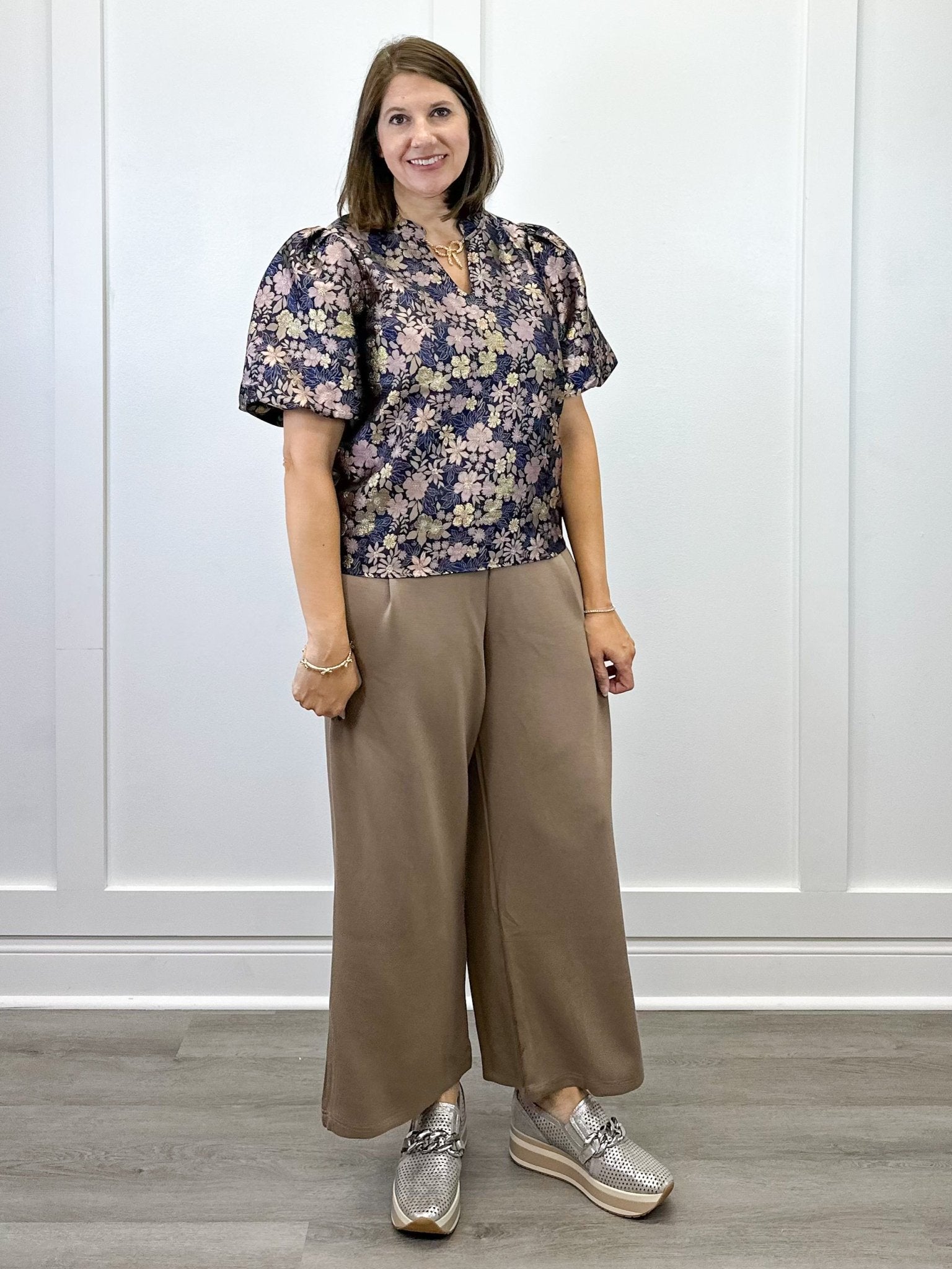 Sparkling Floral Top - Jaquared Navy Tops VOY