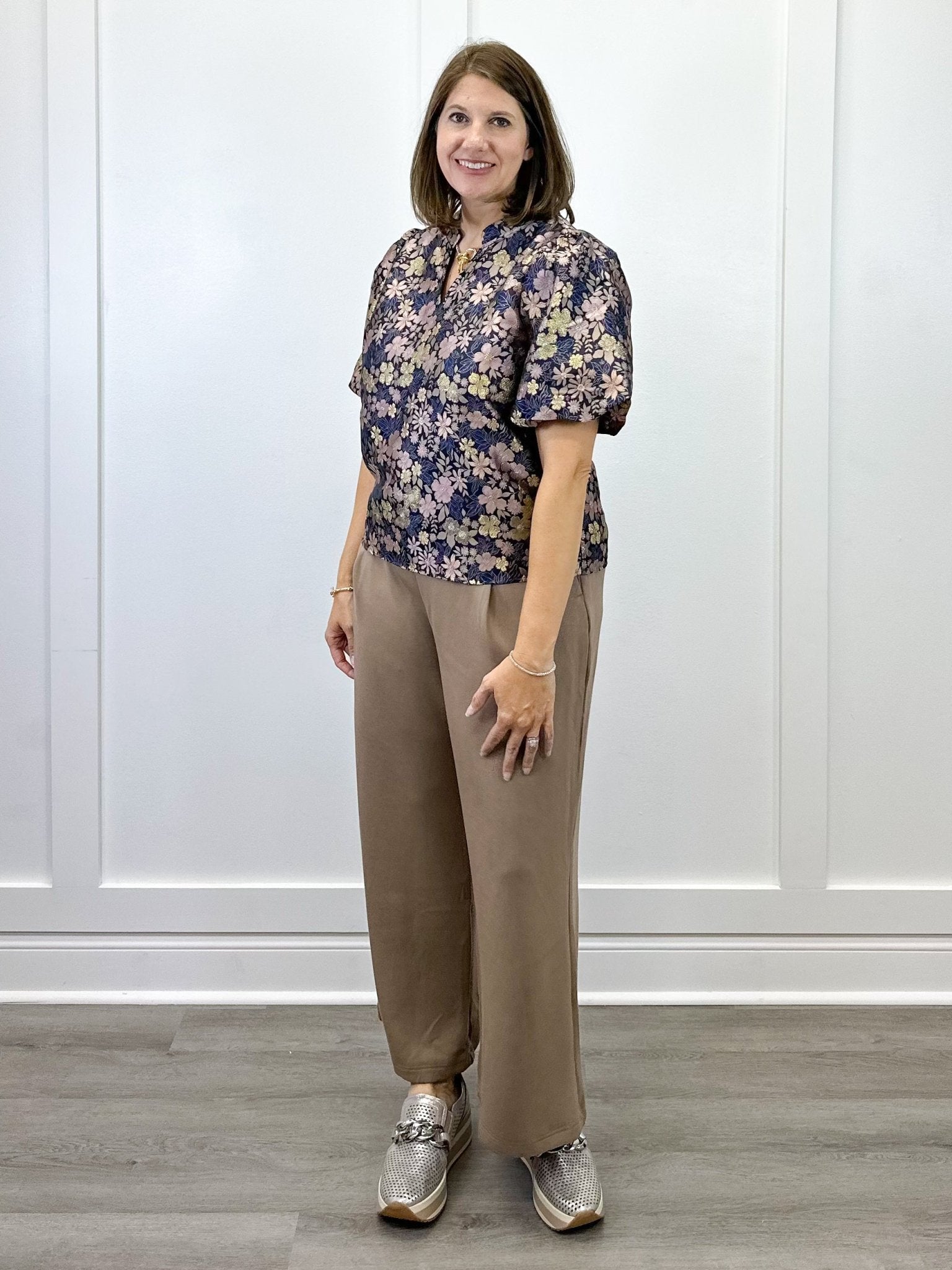 Sparkling Floral Top - Jaquared Navy Tops VOY