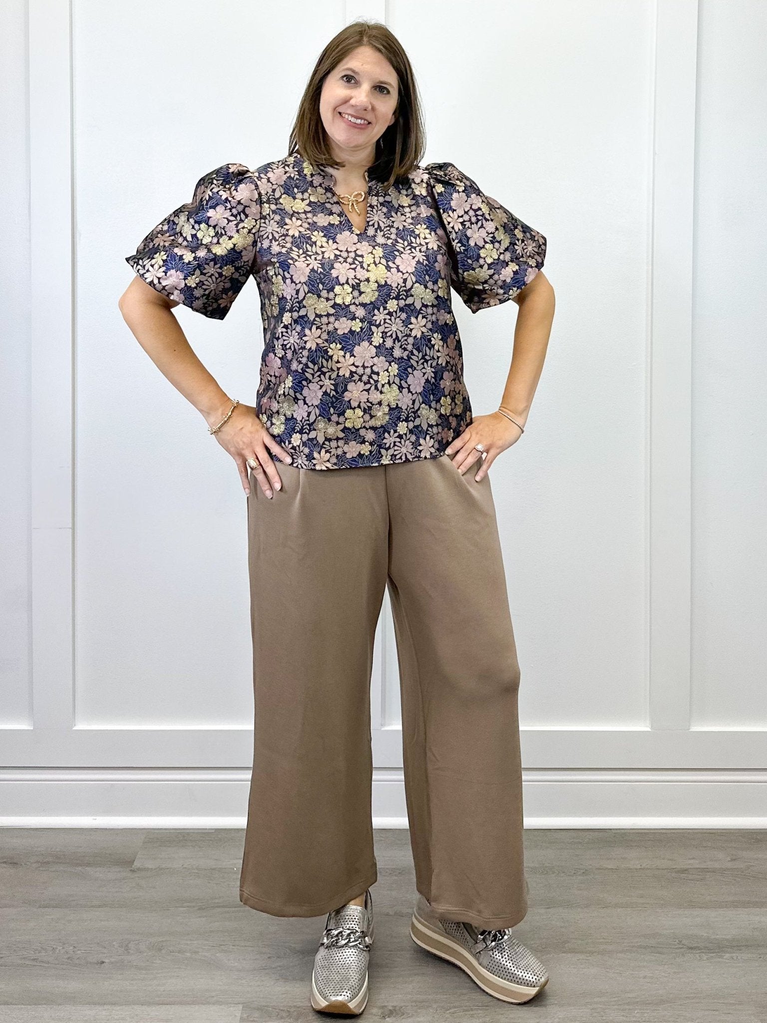Sparkling Floral Top - Jaquared Navy Tops VOY
