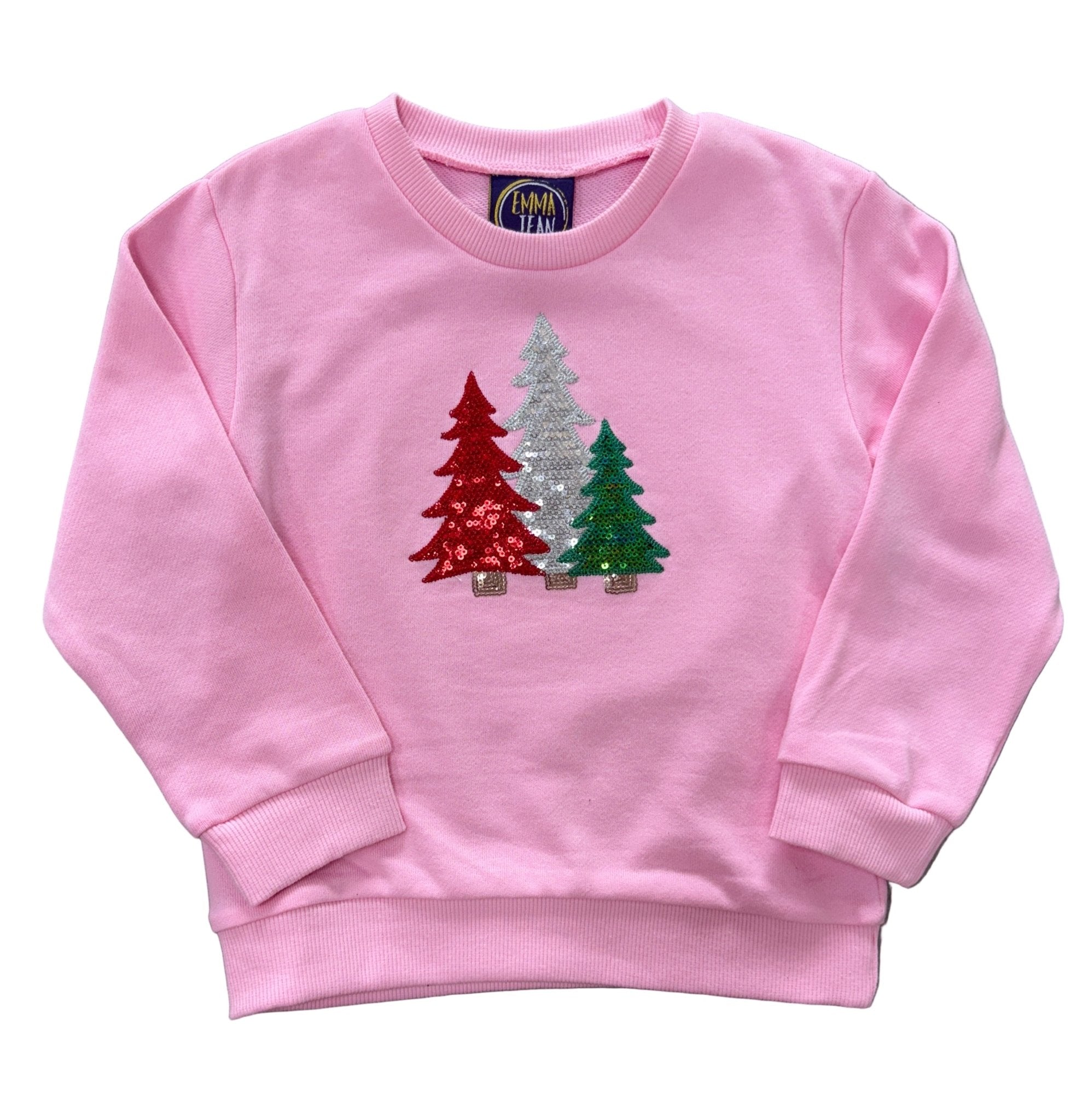 Sparkly Christmas Tree Sweatshirt Girls Sweaters + Sweatshirts Emma Jean