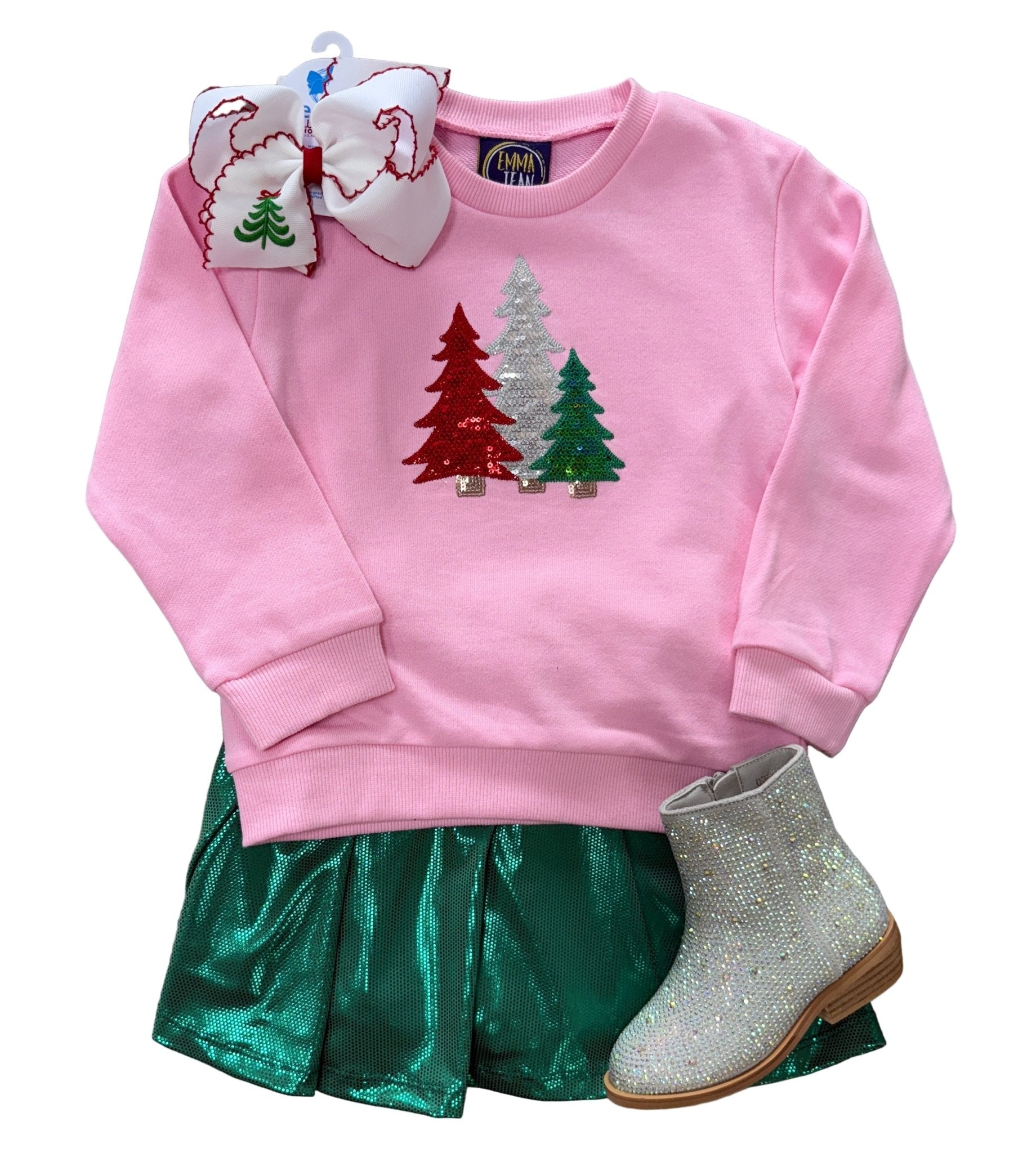 Blakely Skort - Green Sparkle Girls Skirts + Bloomers Emma Jean