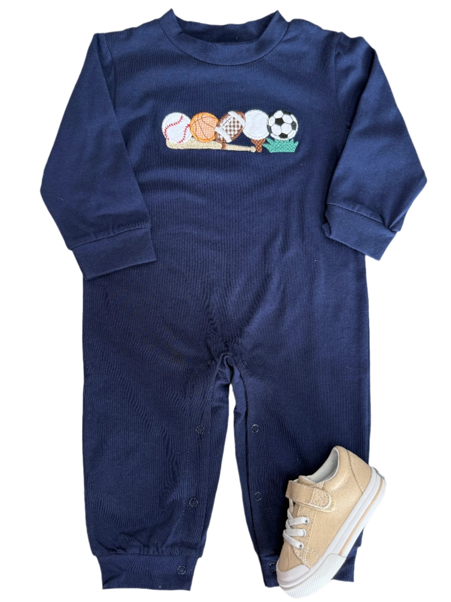 Sports Applique Boys Romper Boys Sets Three Sisters
