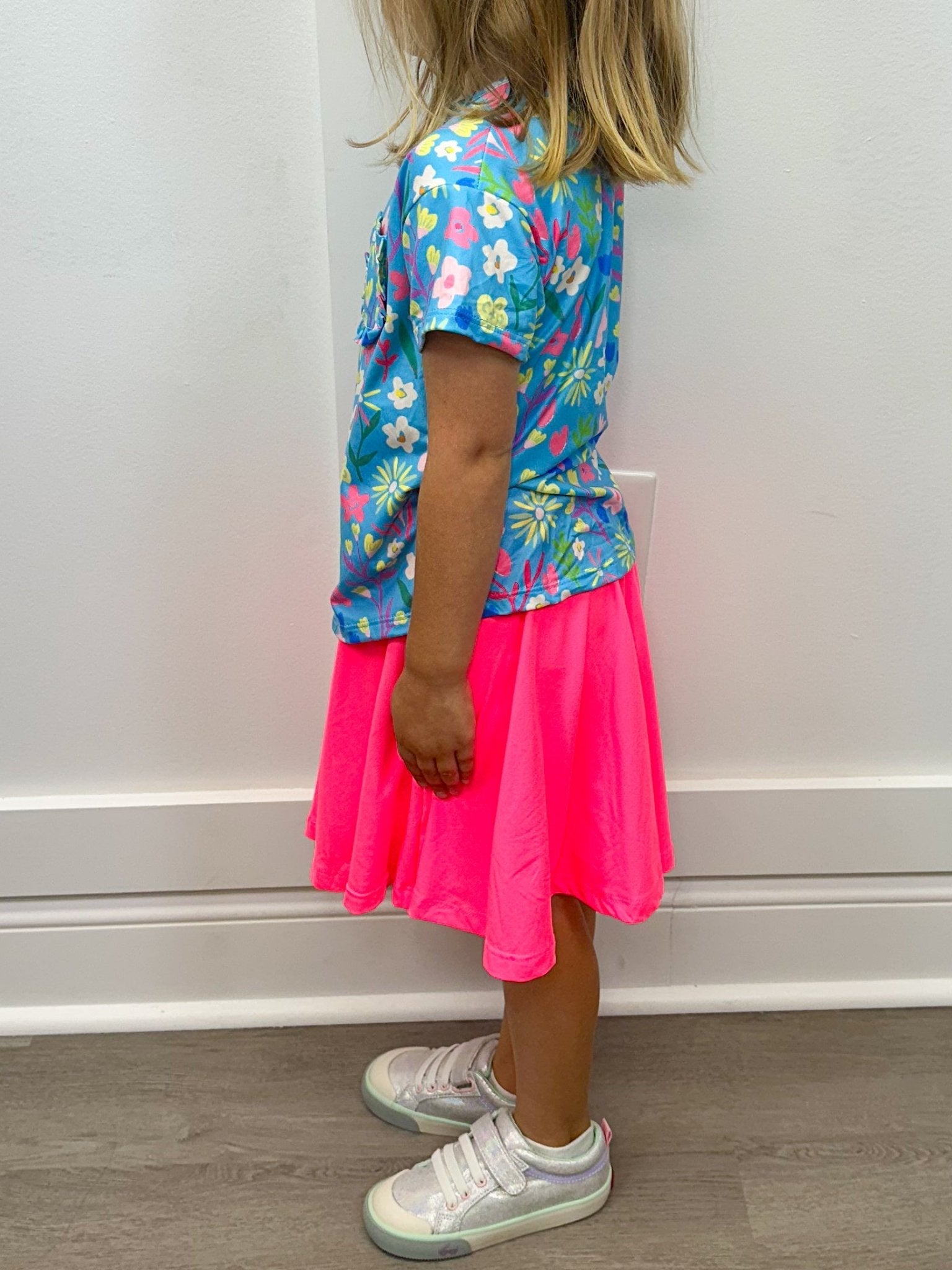 Neon Pink Twirl Skort Girls Skirts + Bloomers Mila & Rose