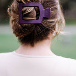 Square Flat Hair Clip - Large - Burgundy Bliss Hair Accessories Teleties