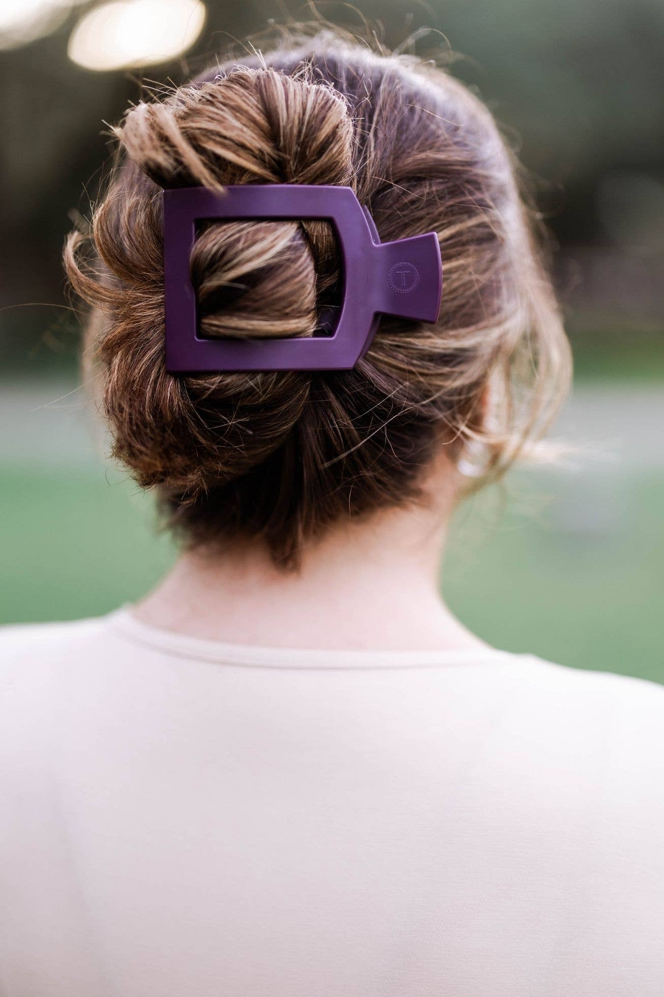 Square Flat Hair Clip - Large - Burgundy Bliss Hair Accessories Teleties