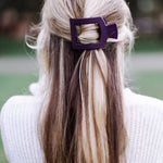 Square Flat Hair Clip - Med - Burgundy Bliss Hair Accessories Teleties