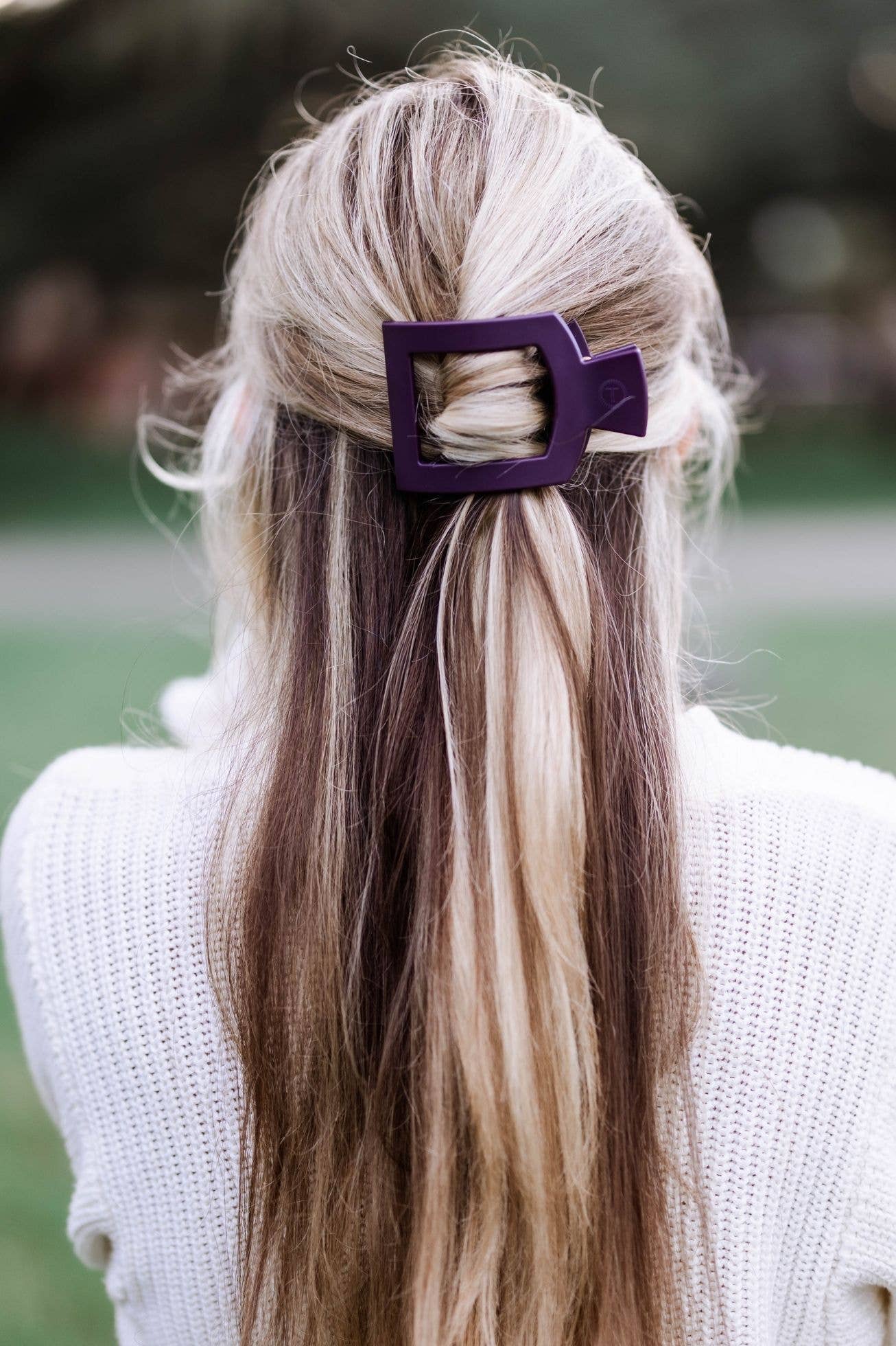 Square Flat Hair Clip - Med - Burgundy Bliss Hair Accessories Teleties