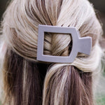 Square Flat Hair Clip - Med - Silver Flames Hair Accessories Teleties
