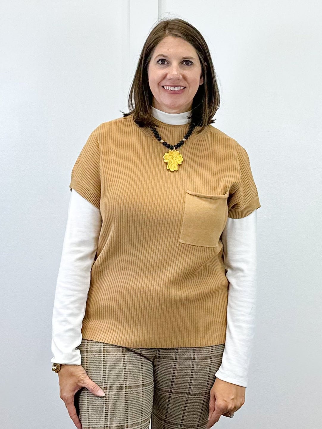 S/S Dolman Sweater w/ Pocket - Ice Latte Sweaters Tribal