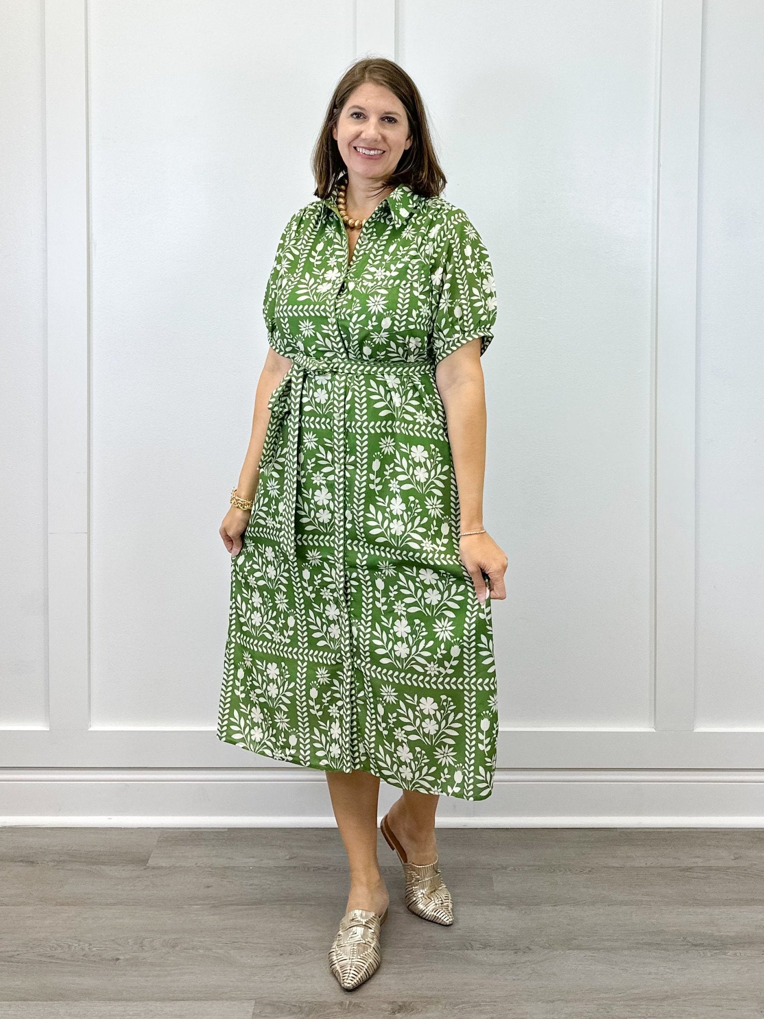 Stevie's Garden Shirt Dress Long Dresses Polagram by Wellmade USA