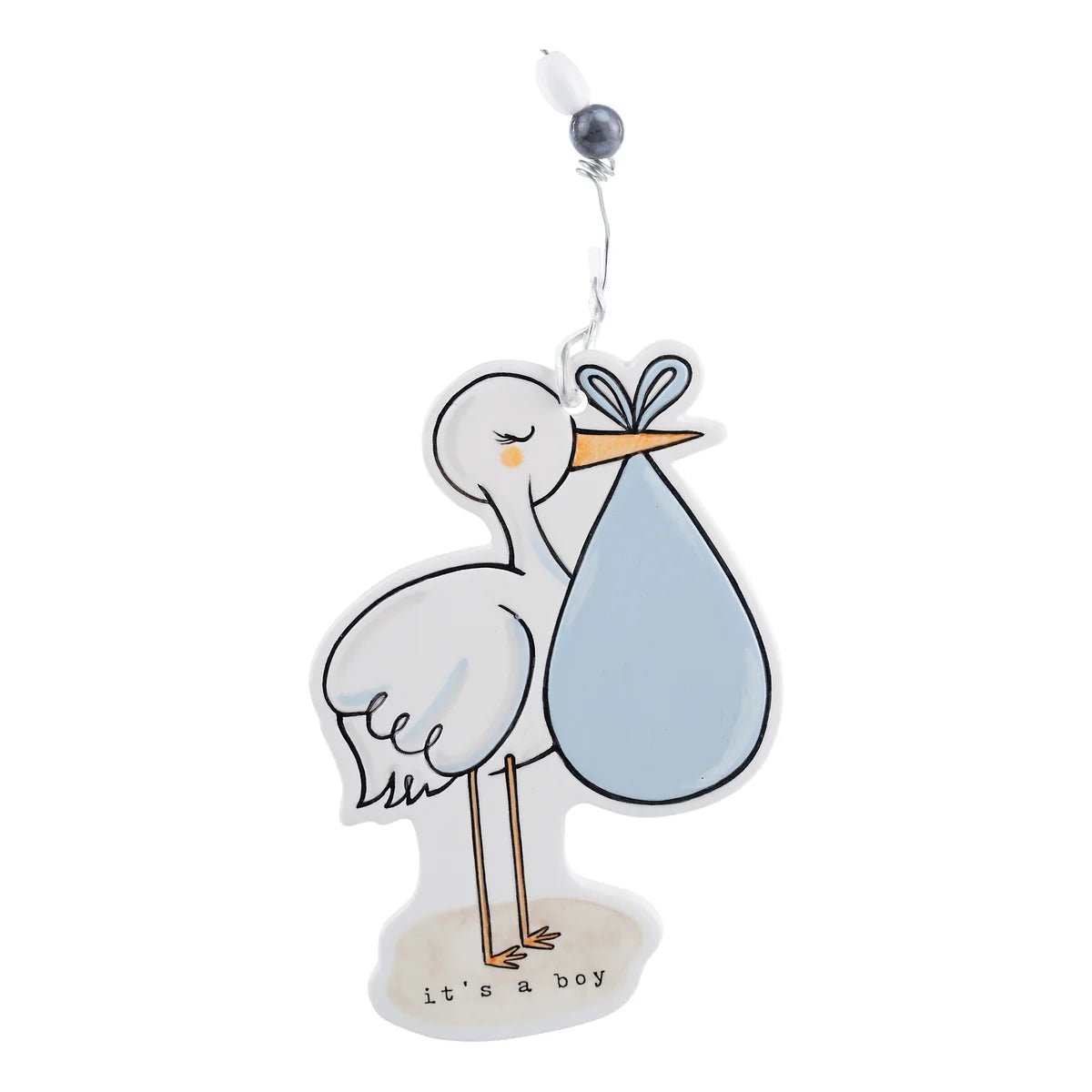 Stork It's A Boy Flat Ornament Seasonal Glory Haus