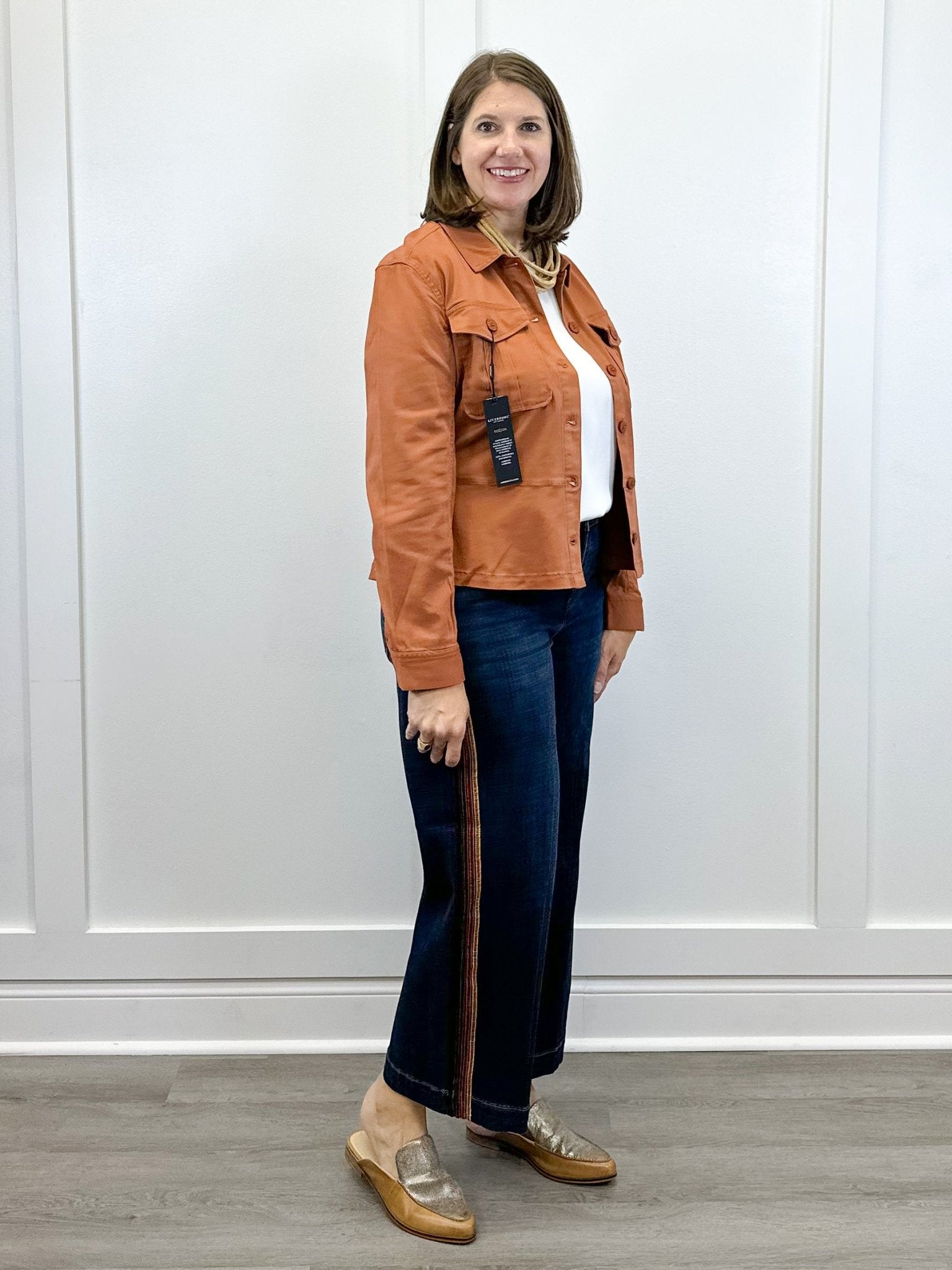 Peplum Hem Trucker Jacket - Ginger Spice Outerwear Liverpool