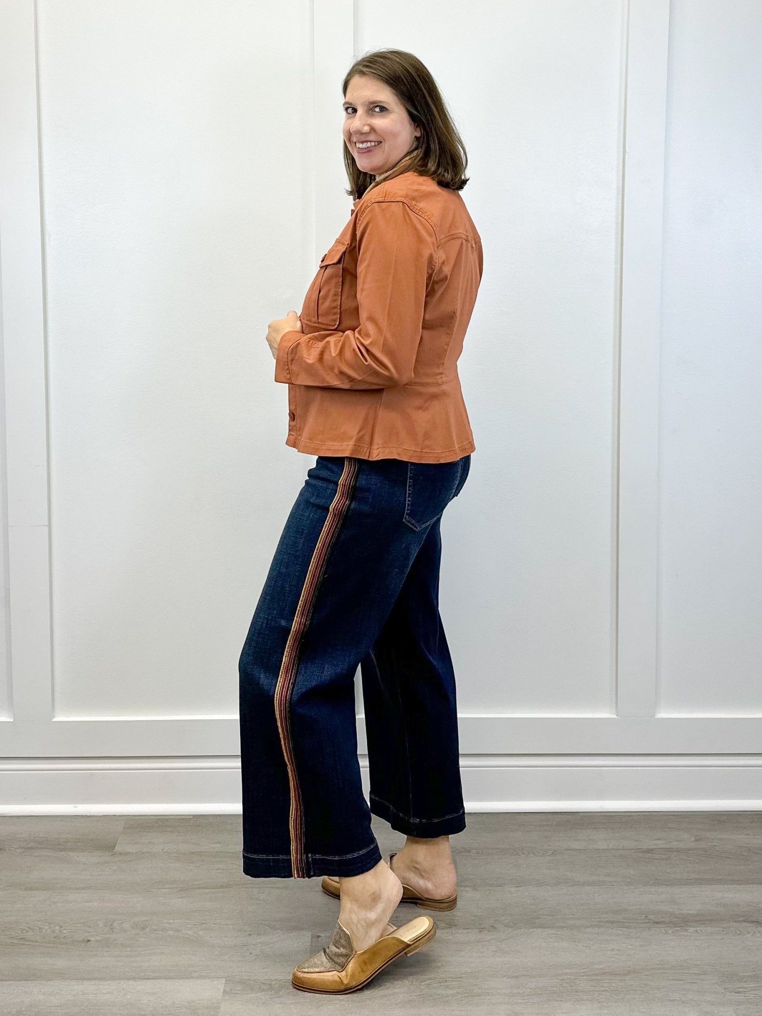 Peplum Hem Trucker Jacket - Ginger Spice Outerwear Liverpool