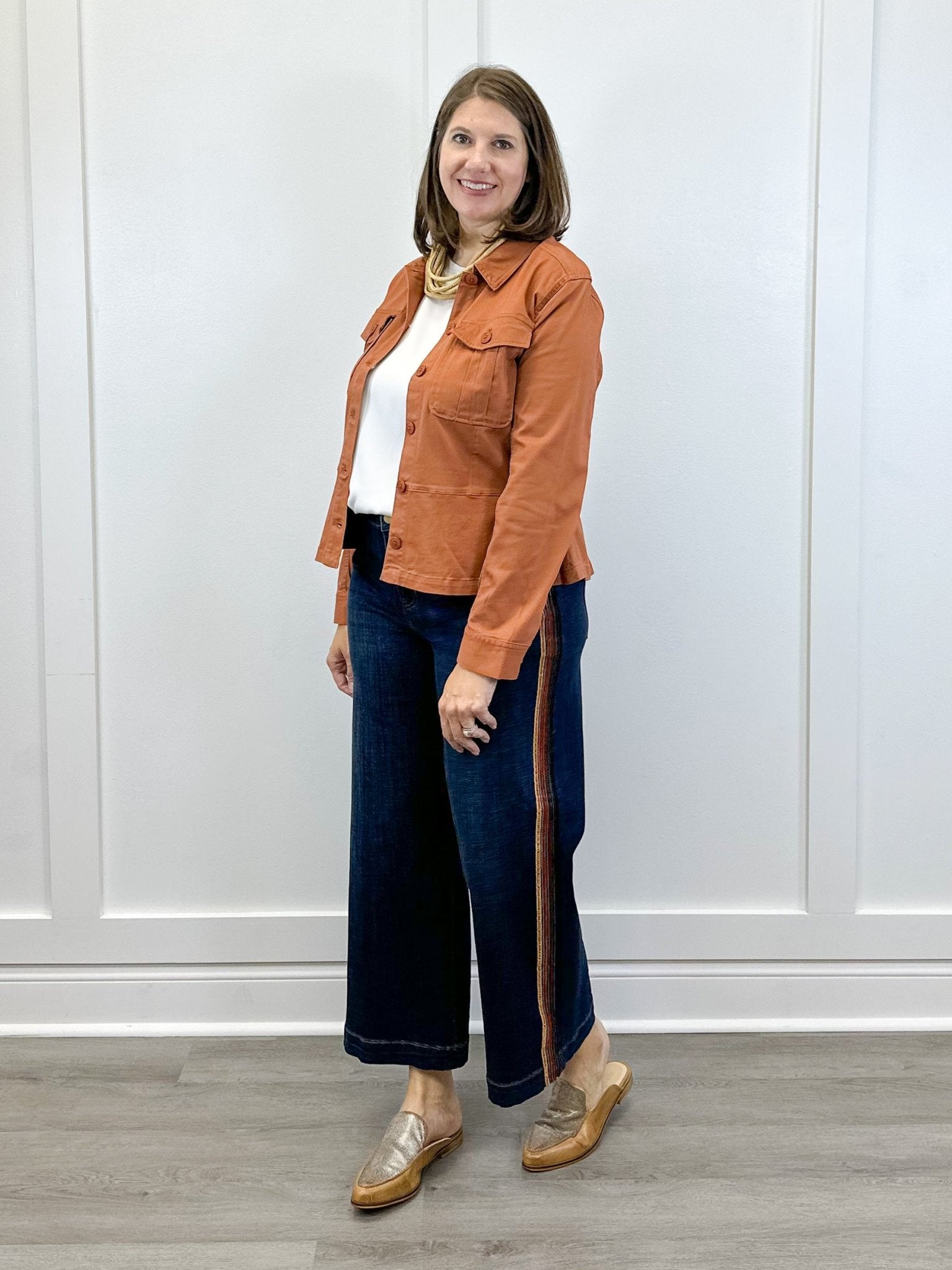 Peplum Hem Trucker Jacket - Ginger Spice Outerwear Liverpool