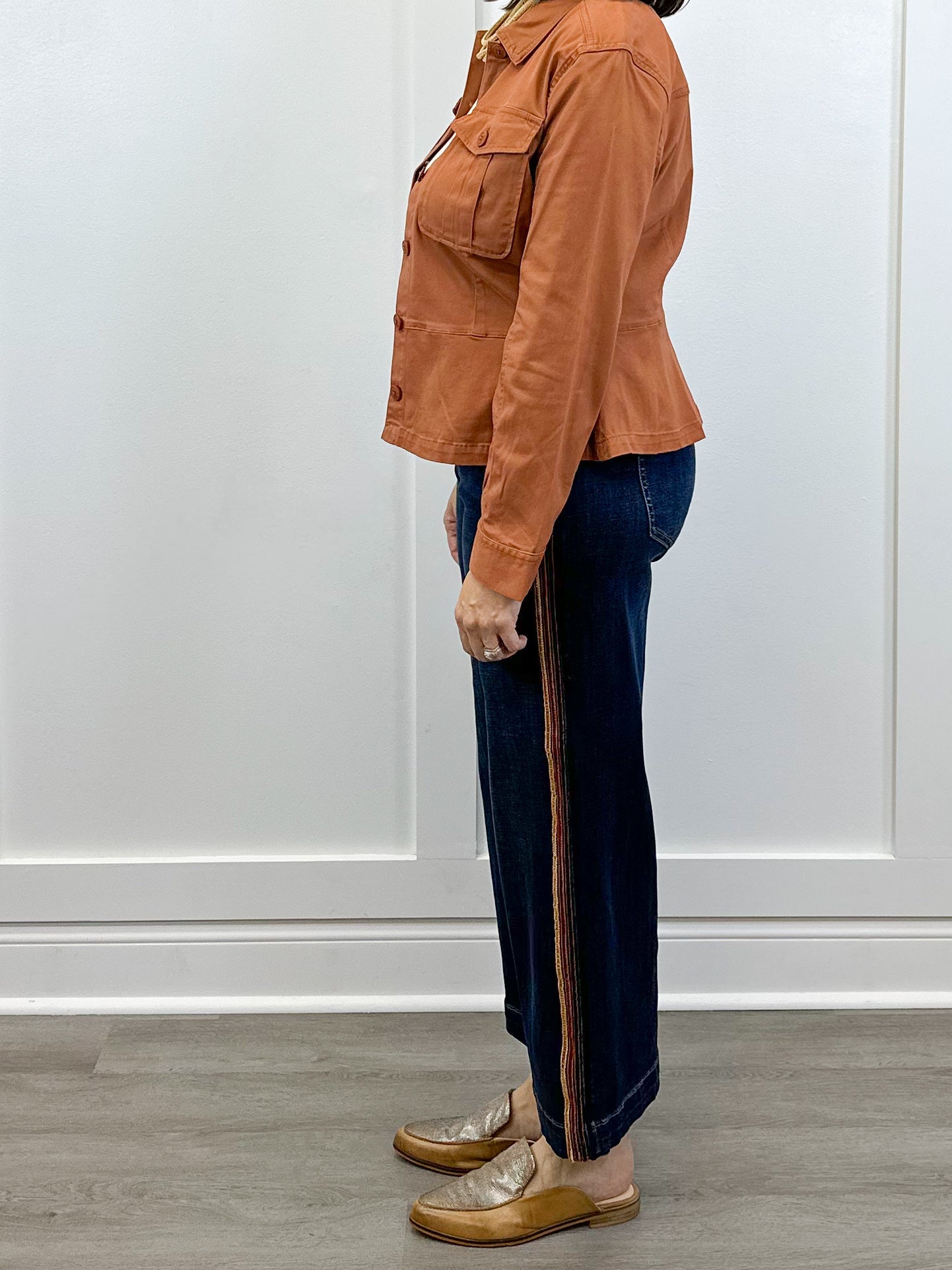 Peplum Hem Trucker Jacket - Ginger Spice Outerwear Liverpool