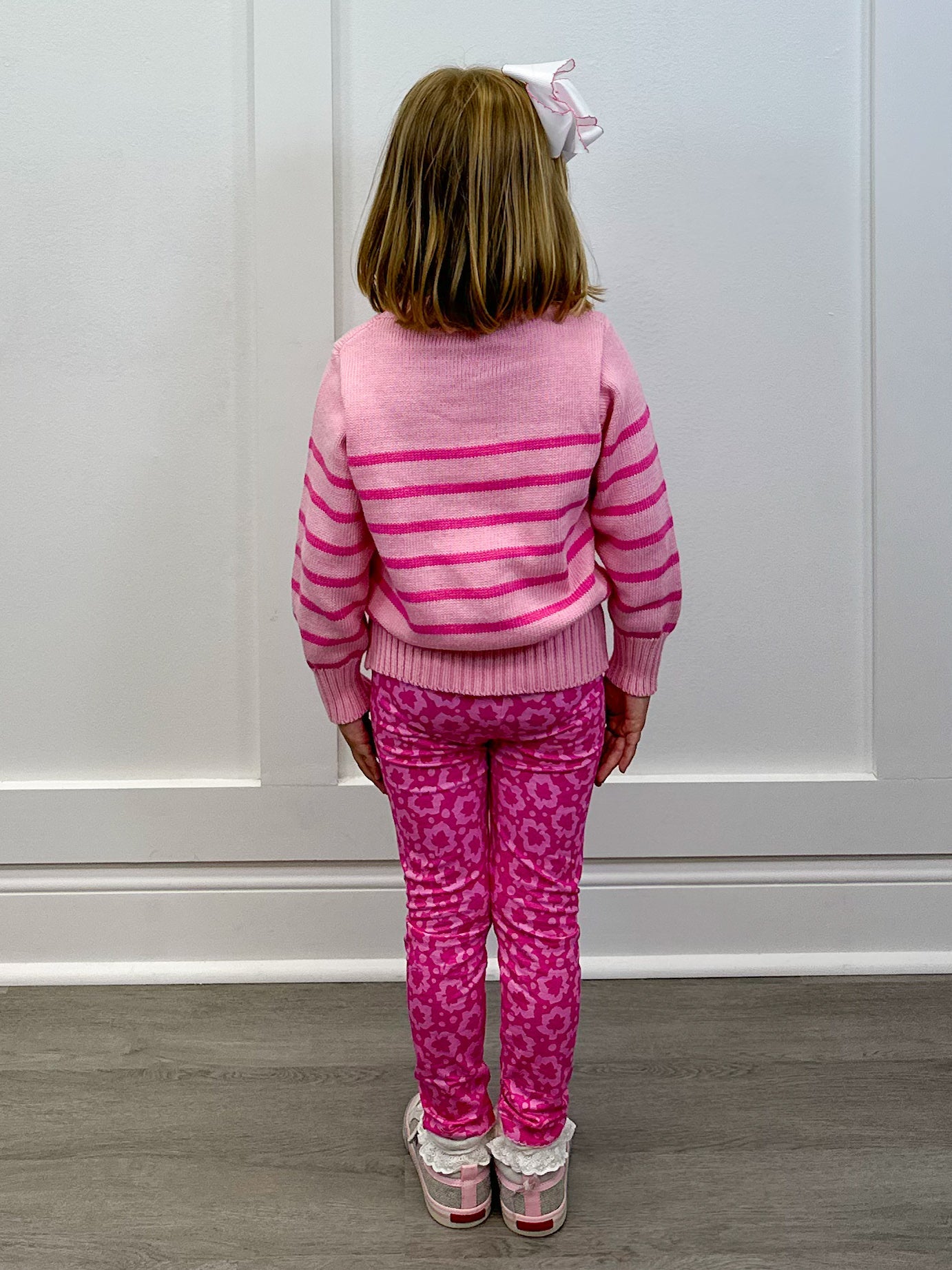Striped Sweater - Pink Girls Sweaters + Sweatshirts Bisby