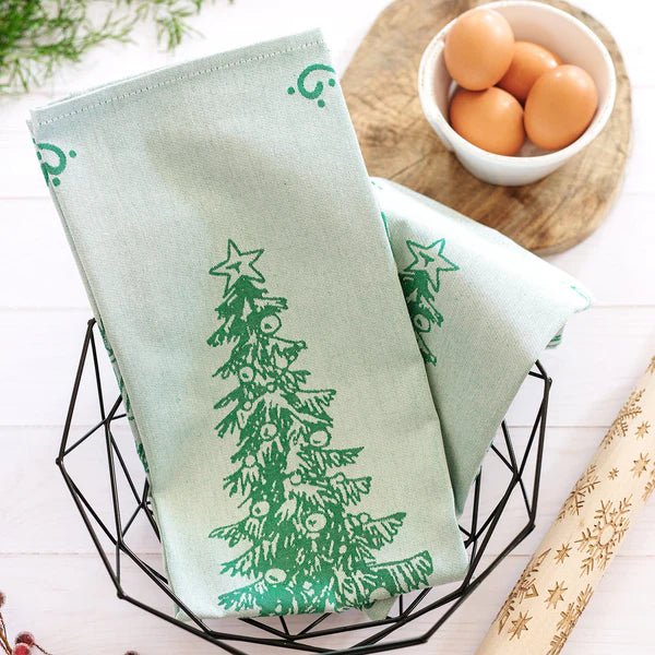 Strofinaccio Green Tree Dish Towels - Set of 2 Seasonal Vietri