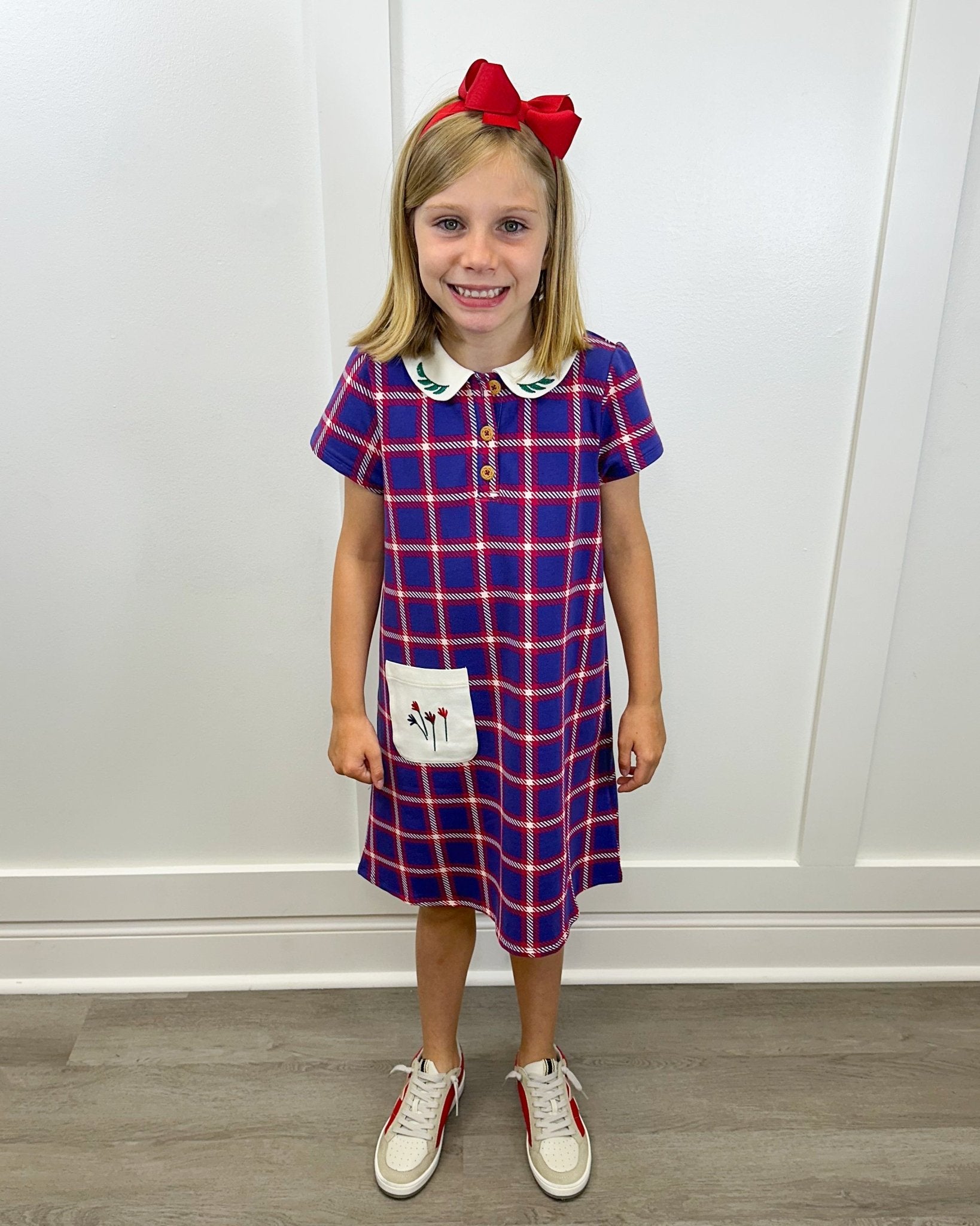 Studious Dress - Windowpane Plaid Girls Play Dresses Finding Foxtale
