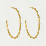 Sylvie Hoop Earrings - Gold/White Topaz Earrings Dean Davidson