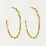 Sylvie Hoop Earrings - Gold/White Topaz Earrings Dean Davidson
