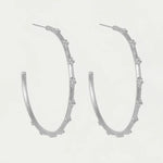 Sylvie Hoop Earrings - Silver/White Topaz Earrings Dean Davidson
