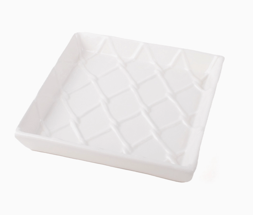 Textured Beverage Napkin Tray - White Home Decor 8 Oak Lane