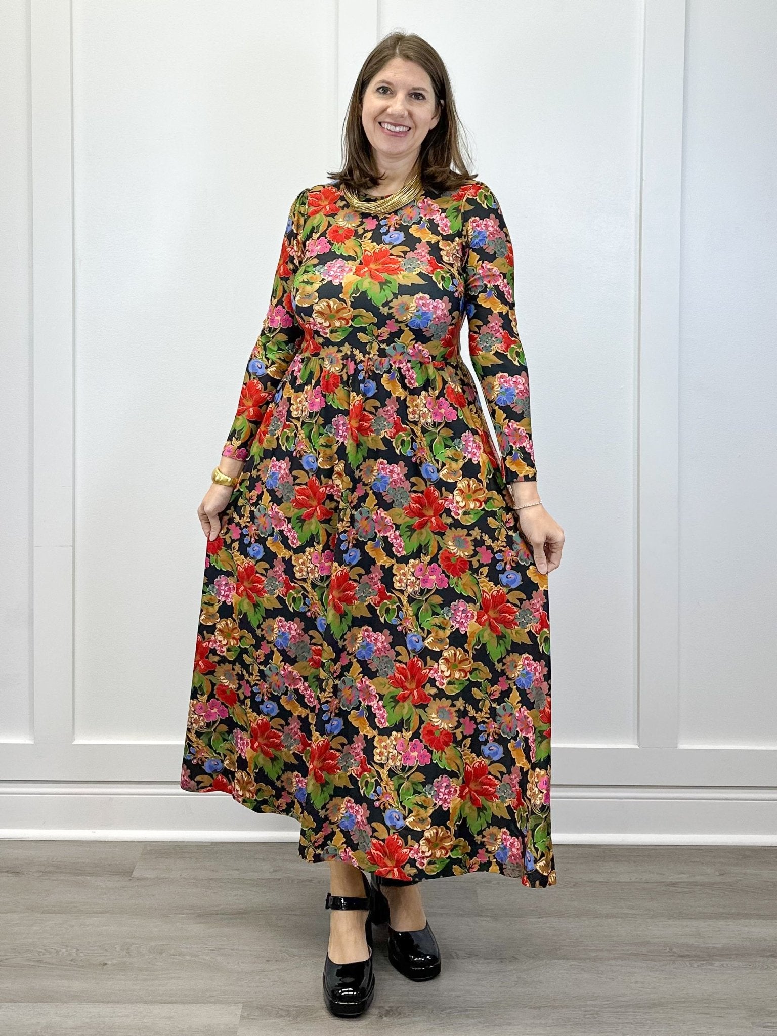 The Clover Dress - Midnight Petals - Sugar Babies Children's Boutique/Meg's Shoppe