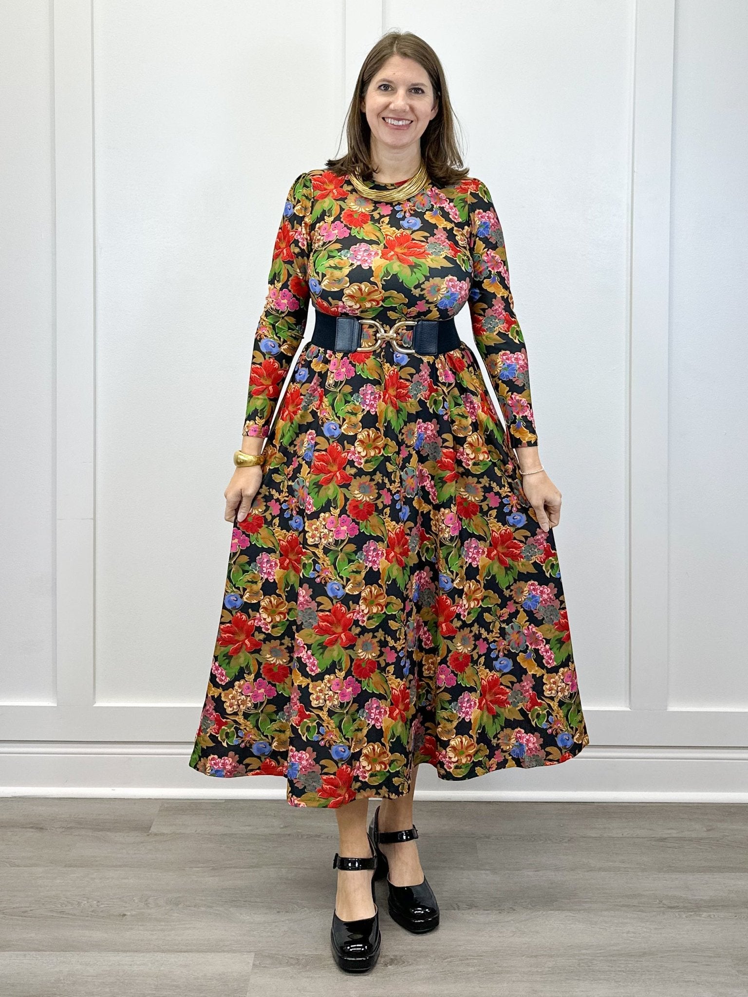The Clover Dress - Midnight Petals - Sugar Babies Children's Boutique/Meg's Shoppe