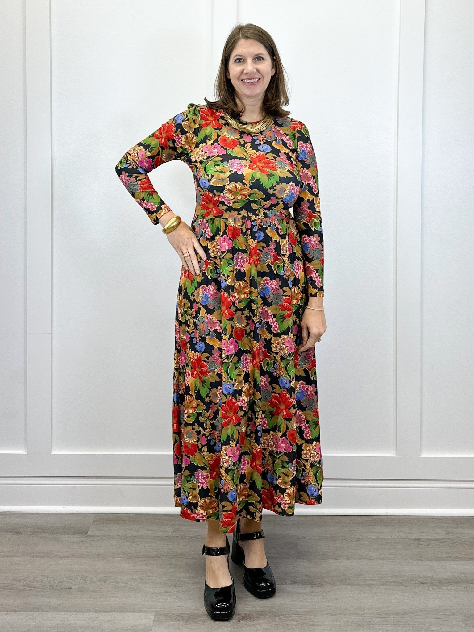 The Clover Dress - Midnight Petals - Sugar Babies Children's Boutique/Meg's Shoppe