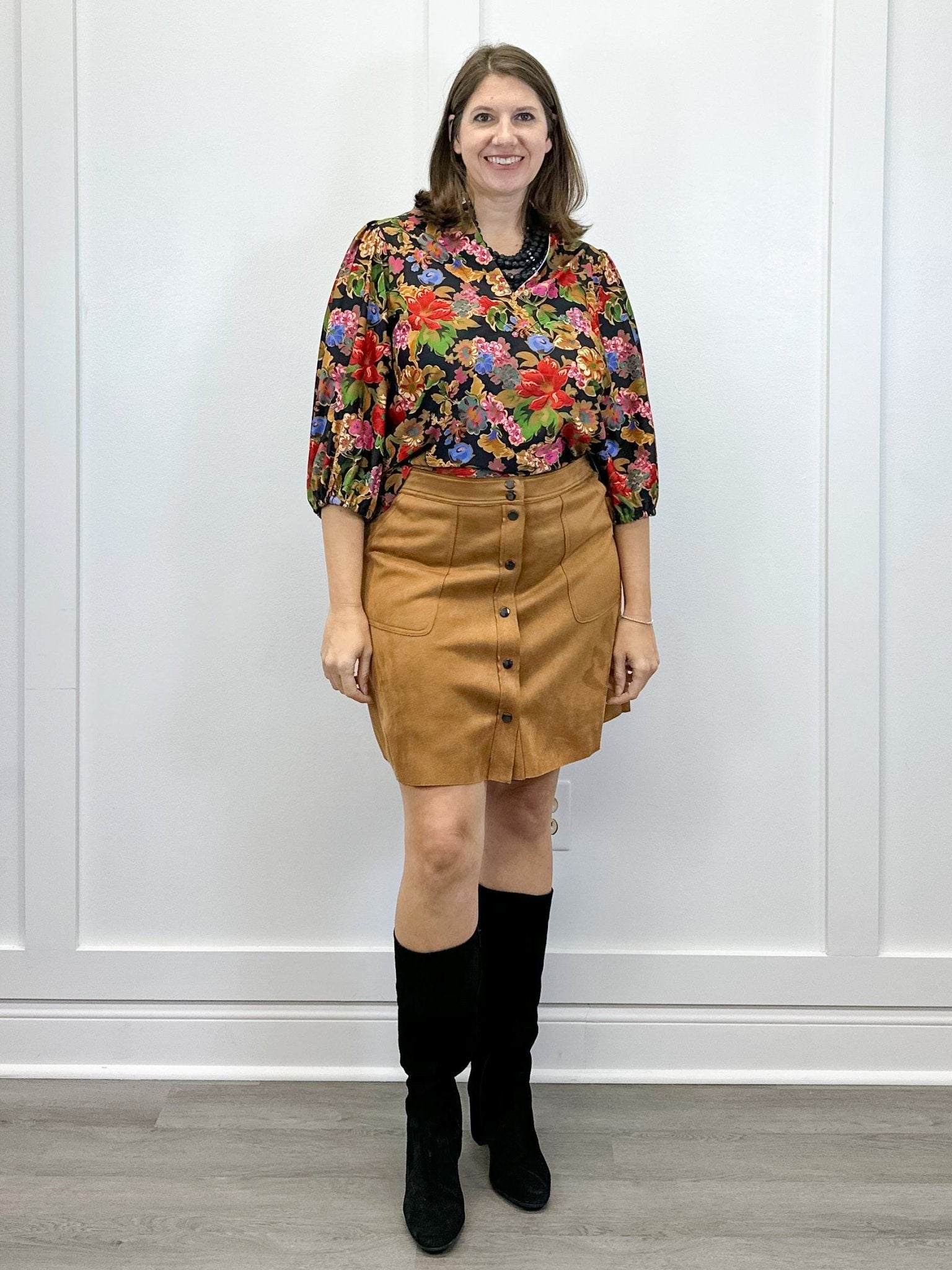 The Eliza Top - Midnight Petals - Sugar Babies Children's Boutique/Meg's Shoppe