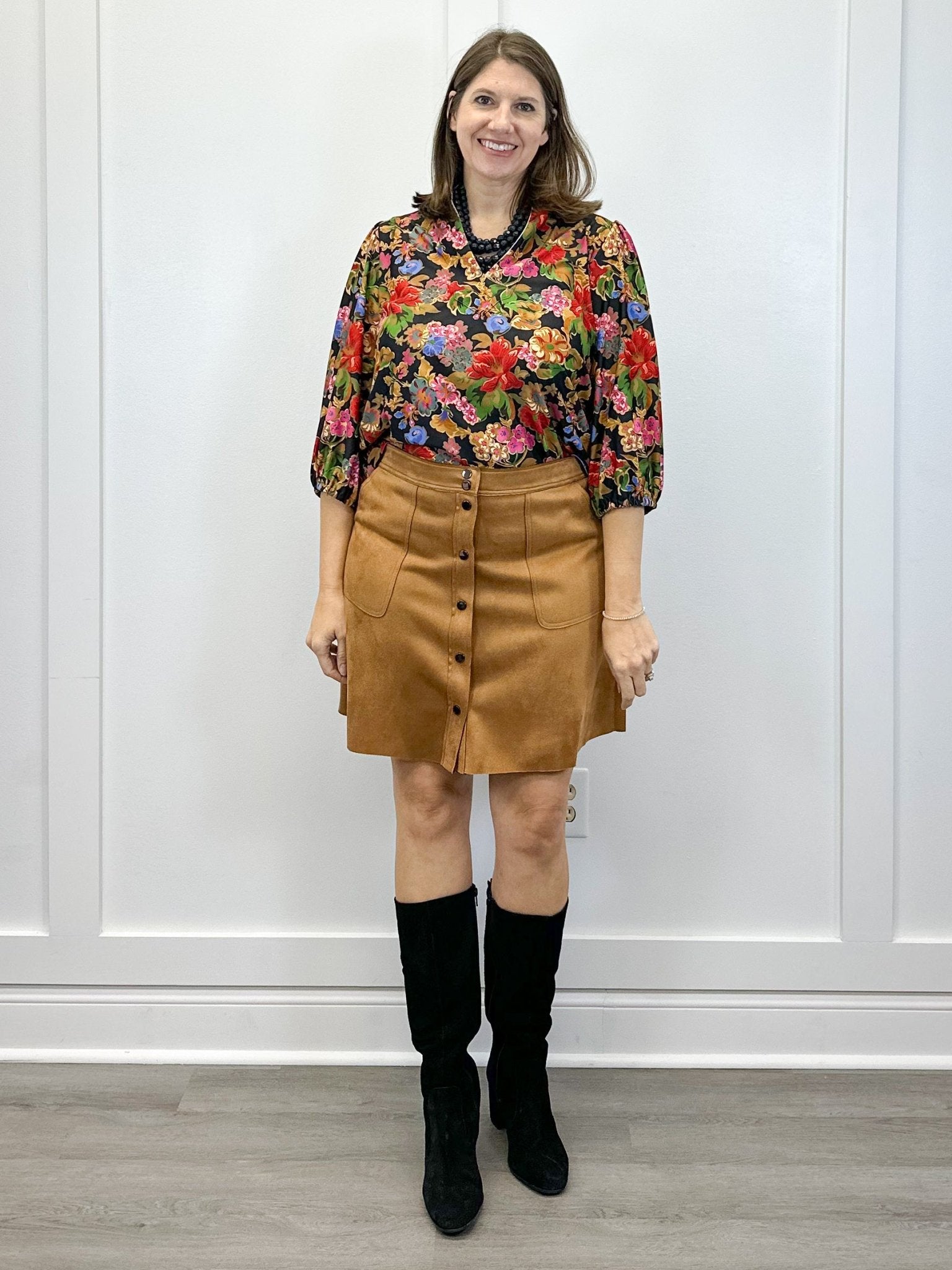 The Eliza Top - Midnight Petals - Sugar Babies Children's Boutique/Meg's Shoppe