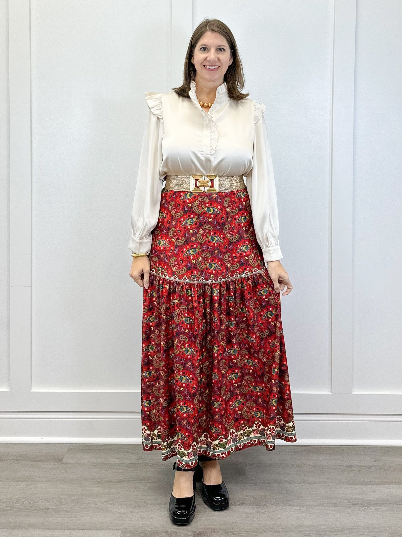 The Faye Skirt - Nordic Paisley Multi Skirts Smith & Quinn